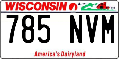 WI license plate 785NVM