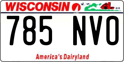 WI license plate 785NVO