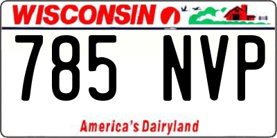 WI license plate 785NVP
