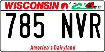 WI license plate 785NVR