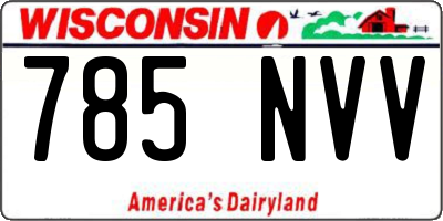 WI license plate 785NVV
