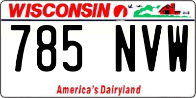 WI license plate 785NVW