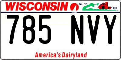 WI license plate 785NVY