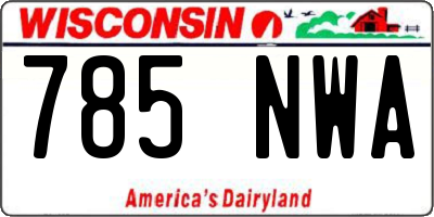 WI license plate 785NWA