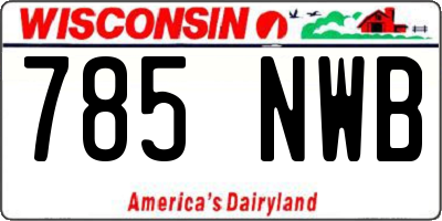 WI license plate 785NWB