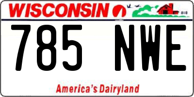 WI license plate 785NWE