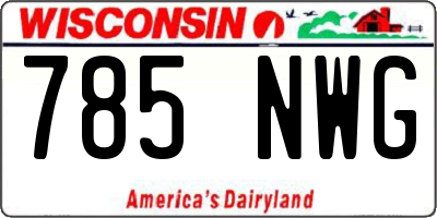 WI license plate 785NWG