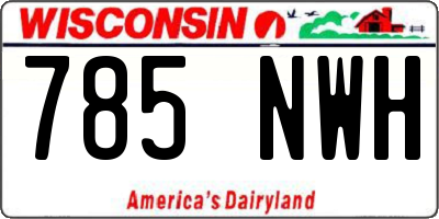 WI license plate 785NWH