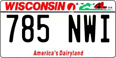 WI license plate 785NWI