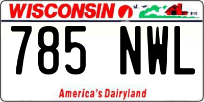 WI license plate 785NWL