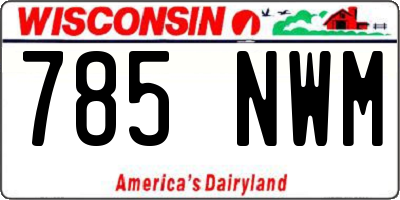 WI license plate 785NWM