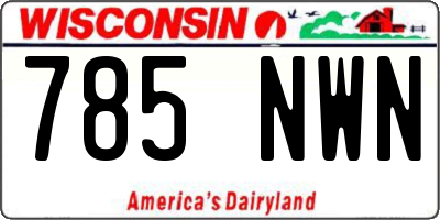 WI license plate 785NWN