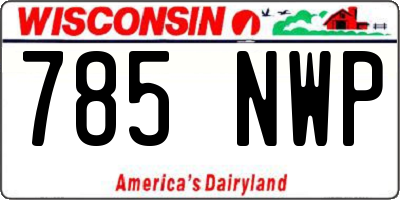 WI license plate 785NWP