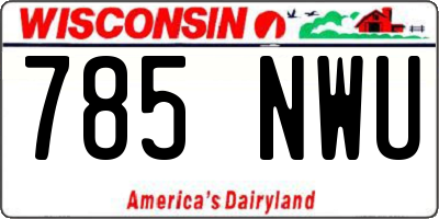 WI license plate 785NWU