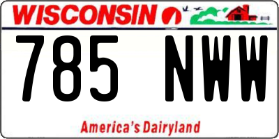 WI license plate 785NWW