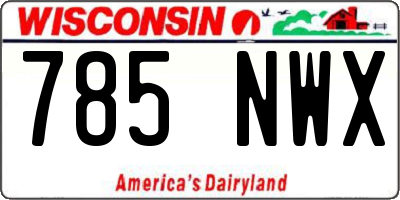 WI license plate 785NWX