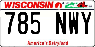 WI license plate 785NWY