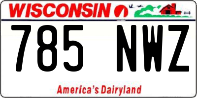 WI license plate 785NWZ