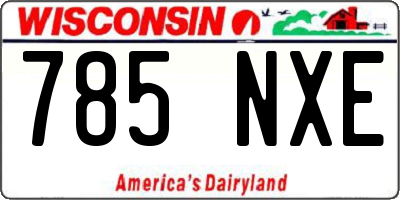 WI license plate 785NXE