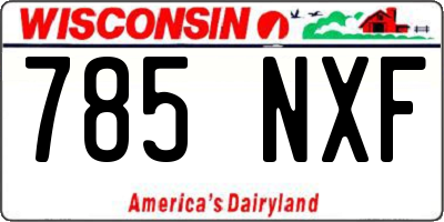 WI license plate 785NXF
