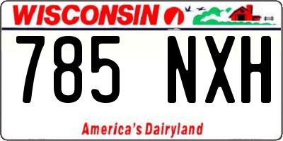 WI license plate 785NXH
