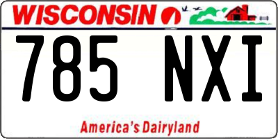 WI license plate 785NXI