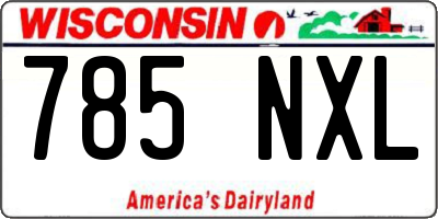 WI license plate 785NXL