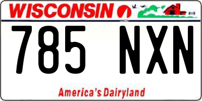 WI license plate 785NXN