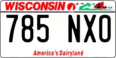 WI license plate 785NXO