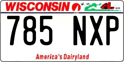 WI license plate 785NXP
