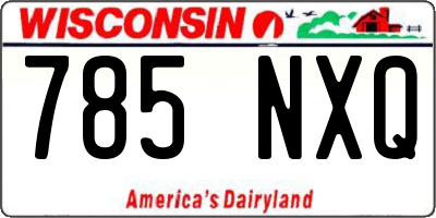 WI license plate 785NXQ