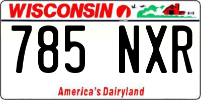 WI license plate 785NXR