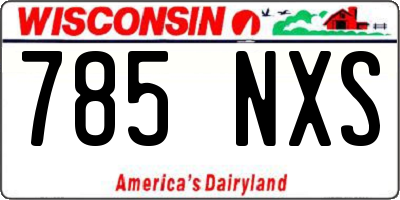 WI license plate 785NXS