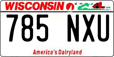WI license plate 785NXU