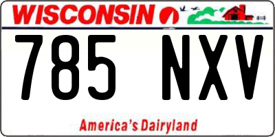 WI license plate 785NXV