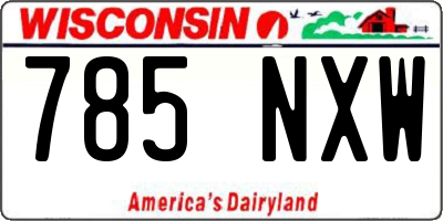 WI license plate 785NXW
