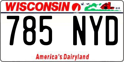 WI license plate 785NYD