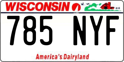 WI license plate 785NYF