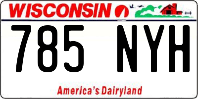 WI license plate 785NYH
