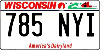 WI license plate 785NYI