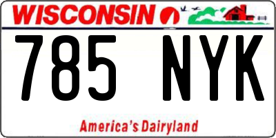 WI license plate 785NYK