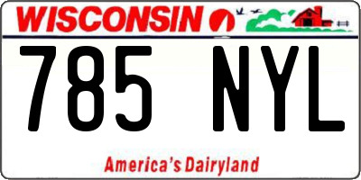 WI license plate 785NYL