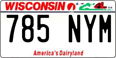 WI license plate 785NYM