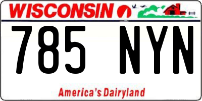 WI license plate 785NYN
