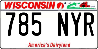 WI license plate 785NYR