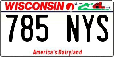 WI license plate 785NYS