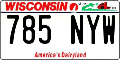 WI license plate 785NYW