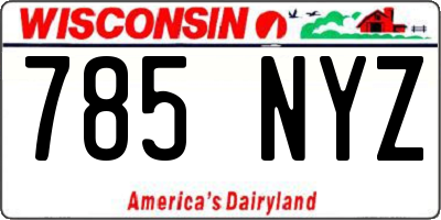 WI license plate 785NYZ