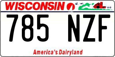 WI license plate 785NZF