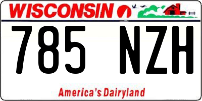WI license plate 785NZH